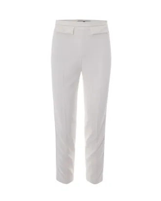 Elisabetta Franchi White Slim Flat Front Pants