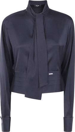 Dsquared2 Gekorte Smoking Blouse - Dames - Blouses - Zwart - XS - Overhemden