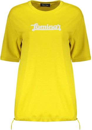 Herno drawstring-hem T-shirt - women - Fabric - 42 - Yellow