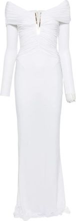 Elisabetta Franchi Off-the-shoulder Ruched Maxi Dress