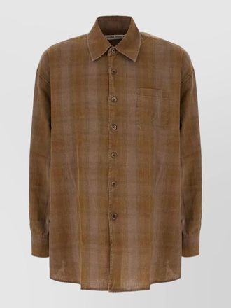 Our Legacy cotton shirt long sleeves plaid pocket