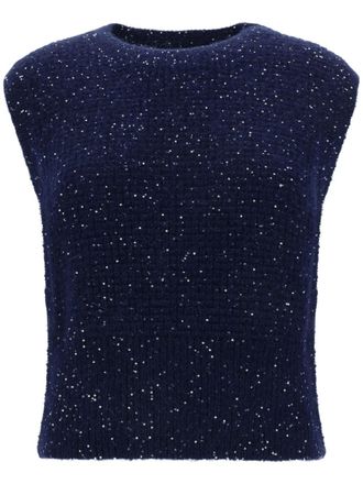 Fabiana Filippi sequinned wool gilet - Blue