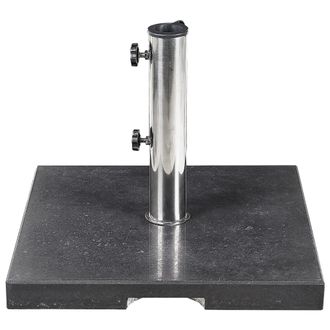 Beliani Beliani - Base Para Sombrilla De Granito Negro Plateado 45 X 45 Cm Acero Inoxidable Ceggia
