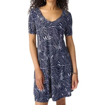 Joseph Ribkoff A-Line Dress In Midnight Blue/van