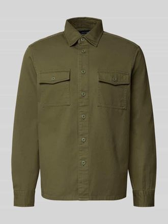 Christian Berg Hemdjacke mit Knopfleiste in Oliv, Größe 3XL