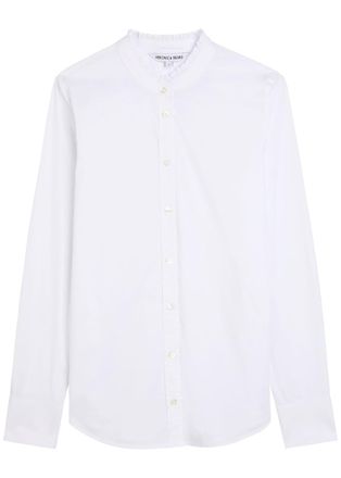 Veronica Beard Bays Frill Cotton-blend Poplin Shirt - White - 12 (UK16 / XL)