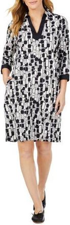 Foxcroft Angel Retro Bubbles Shift Dress in Black at Nordstrom Rack, Size Small