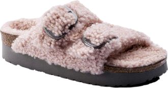 Birkenstock Arizona Big Buckle Platform ShearIing Teddy Crystal Rose 1017643 Womens