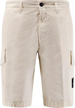 Stone Island Cotton Bermuda Shorts - Heren - Korte Broeken - Beige - W28 - Katoen - Korte Broeken