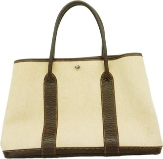 Herm&egrave;s Brown Toile H Tote Bag (Pre-Owned)