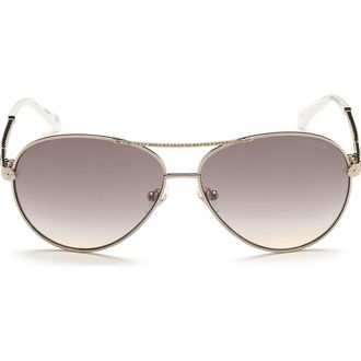 Guess Pilot Sunglasses in Shiny Rose Gold /Brown at Nordstrom Rack