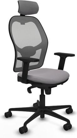 Piqueras y Crespo Piqueras Y Crespo - Jorquera Sincro Malla Gris Similpiel Gris Brazos 2d Base Nailon Cabecero 2d Ruedas 65mm Nailon