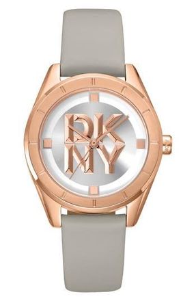Gevril Group 316L Leather Strap Watch in Grey at Nordstrom Rack