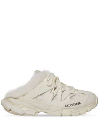Balenciaga Furry slide sandal - women - Polyurethane/Fabric/Rubber/Artificial Fur - 35 - Black