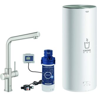 GROHE Grifo Red Duo Con Caldera L-size. Acero Con Salida En L