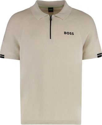 BOSS Polo con zip - Toni neutri