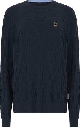 Philipp Plein Jacquard Round Neck Pullover Monogram