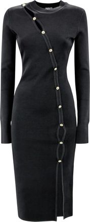 Versace Jeans Couture Midi Dresses, female, Black, Size: XS Black T-shirts and Polos