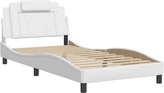 vidaXL Vidaxl - Estructura De Cama Sin Colch&oacute;n Cuero Sint&eacute;tico Blanco 100x200cm