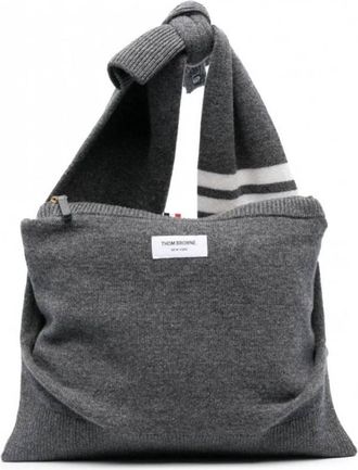 Thom Browne Med Grey Jersey Stitch Merino Sweater Shell Bag