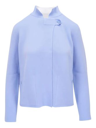 Akris button jacket - women - Cashmere/Elastane - 12 - Blue