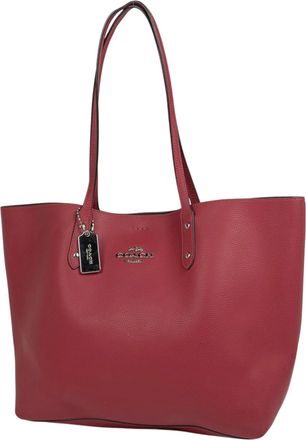 Coach Red Color Leather Tote Bag (Pre-Owned)