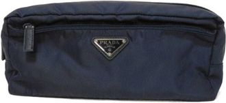 Prada Blue Nylon Clutch Bag Pouch (Pre-Owned)