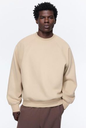 H&M Oversized Fit Sweatshirt in Beige at Nordstrom, Size Xx-Large