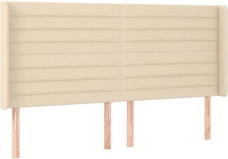 vidaXL Cabecero Con Orejas De Tela Color Crema 183x16x118/128 Cm Vidaxl