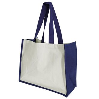 Westford Mill Printers Jute Cot Shopper Colour=Navy Blue Size=O/S