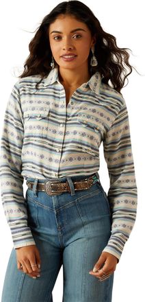 Ariat Womens Seaside Western Shirt Long Sleeve in Geo Stream Serape Jacquard, Size X-Small, by Ariat