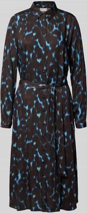 Milano Milano Italy Hemdblusenkleid aus Viskose mit Bindegürtel in Schoko, Größe 36