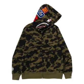 A Bathing Ape 1St Camo Shark Full Zip Hoodie Green 1M80-115-012-GRN