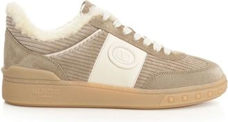 Valentino Garavani Schoenen, Dames, Beige, 36 EU, Leer, Upvillage Low Top Sneaker