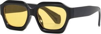 Generic Fashion Stylish Sun Glasses for Woman Rectangle Shape UV Protection Sunglasses For Women Driving Men Sunglass,Black Yellow 2026