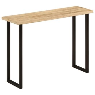 vidaXL Mesa Consola Con Borde Natural Madera Mango Maciza 105x33x76 Cm Vidaxl