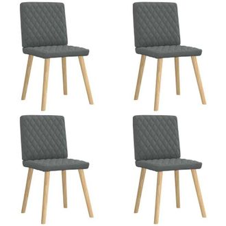 vidaXL Vidaxl - Sillas De Comedor Giratorias 4 Unidades Tela Gris Oscuro