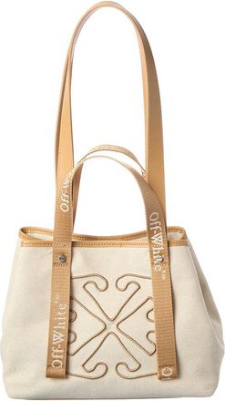 Off-white East West Small Canvas & Leather Tote