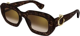 Cartier Sunglasses, female, Brown, 52 MM, Rectangle Sunglasses