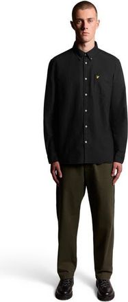 Lyle & Scott Plain Oxford Shirt in Jet Black at Nordstrom, Size Xx-Large