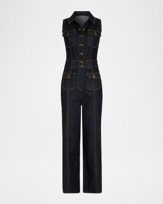 Ramy Brook Stephanie Denim Wide-Leg Jumpsuit