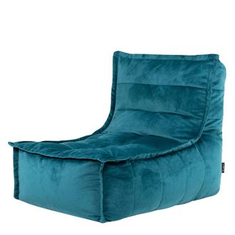 Icon Brand Puf de terciopelo azul pato