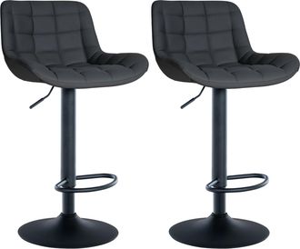 Clp Set De 2 Taburetes De Bar Tover Negro Simil Cuero