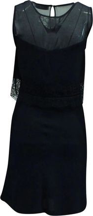 Sandro lace-insert mini dress - Blue