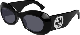 Gucci Grey Oval Ladies Sunglasses GG1696S 001 51