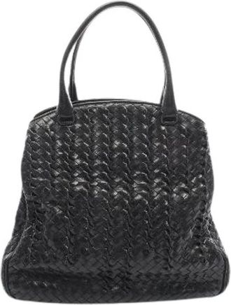 Bottega Veneta Pre-owned Handbags, female, Black, Size: ONE SIZE Pre-owned Intrecciato Leather Handbag