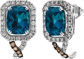 Le Vian 14K 6.07 Ct. Tw. Diamond & London Blue Topaz Earrings