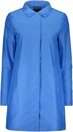 Moorer Techno Fabric Jas met Logodetails - Dames - Mantel - Blauw - S - Polyester - Jassen
