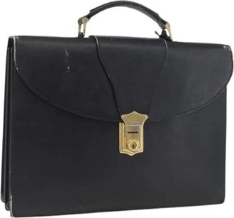 Prada Pre-owned Handbags, female, Black, Size: ONE SIZE Pre-owned Saffiano Leather Briefcase