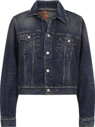 Balenciaga Distressed Denim Trucker Jacket - Dames - Spijkerjassen - Blauw - XS - Denim - Jassen